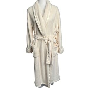 Josie Plush Robe XL Womens Cream Soft Cozy Lounge Spa Bath‎ Sleepwear